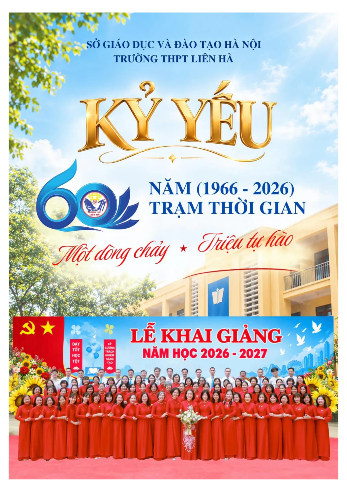 Bìa kỷ yếu 60 năm THPT Liên Hà